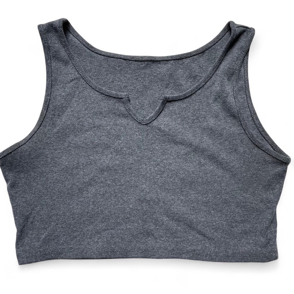 ROMWE Charcoal Gray Crop Top